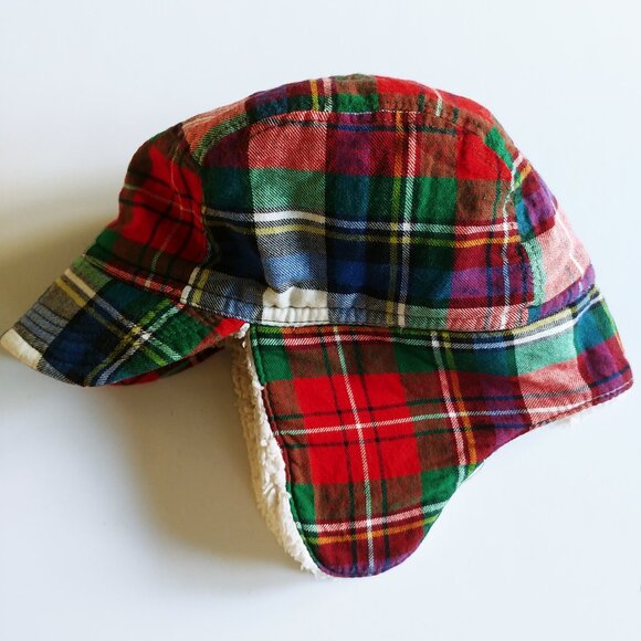 Baby Gap Plaid Sherpa Trapper Hat 12-18 Months (48 cm) - Picture 2 of 11